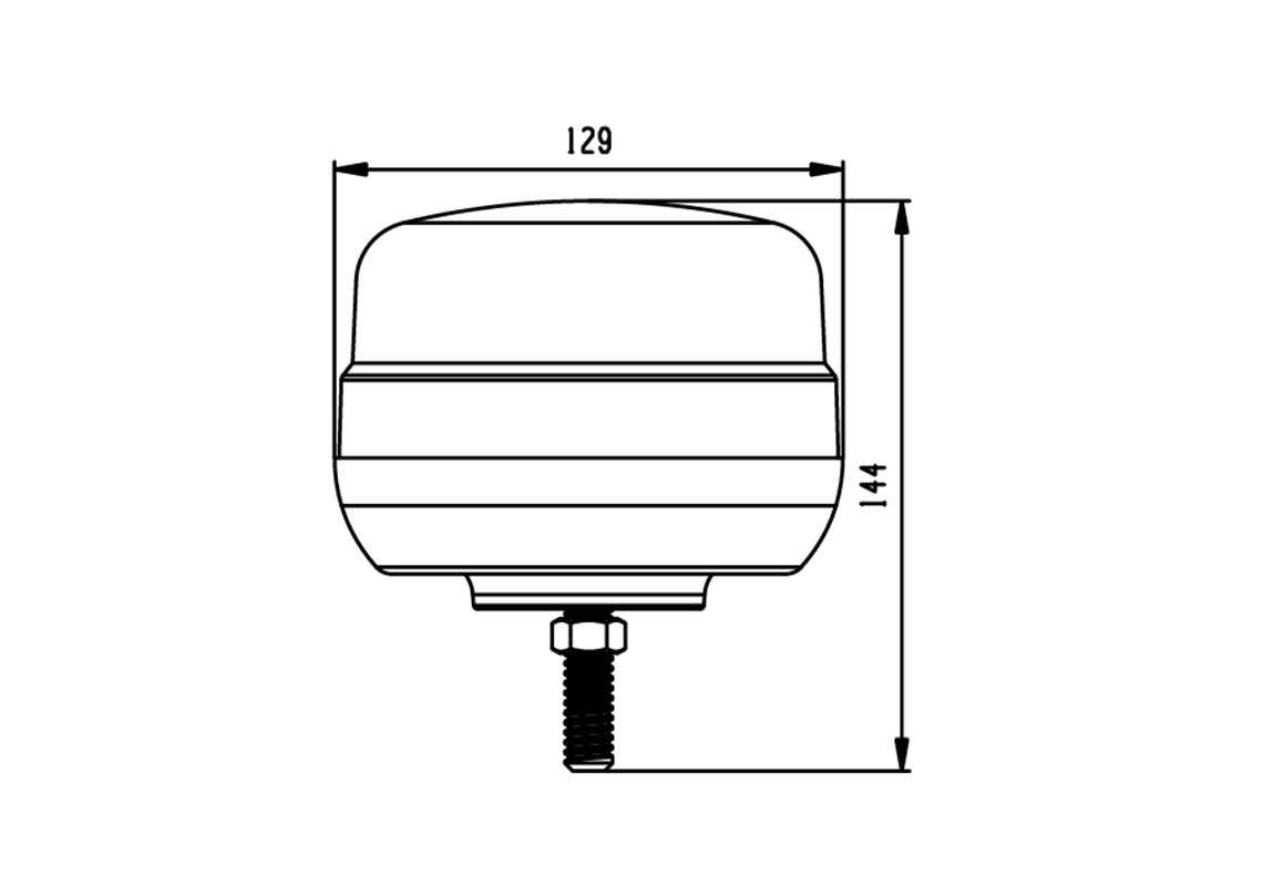 Gyrophares Oranges LED flashant - fixation 1 point